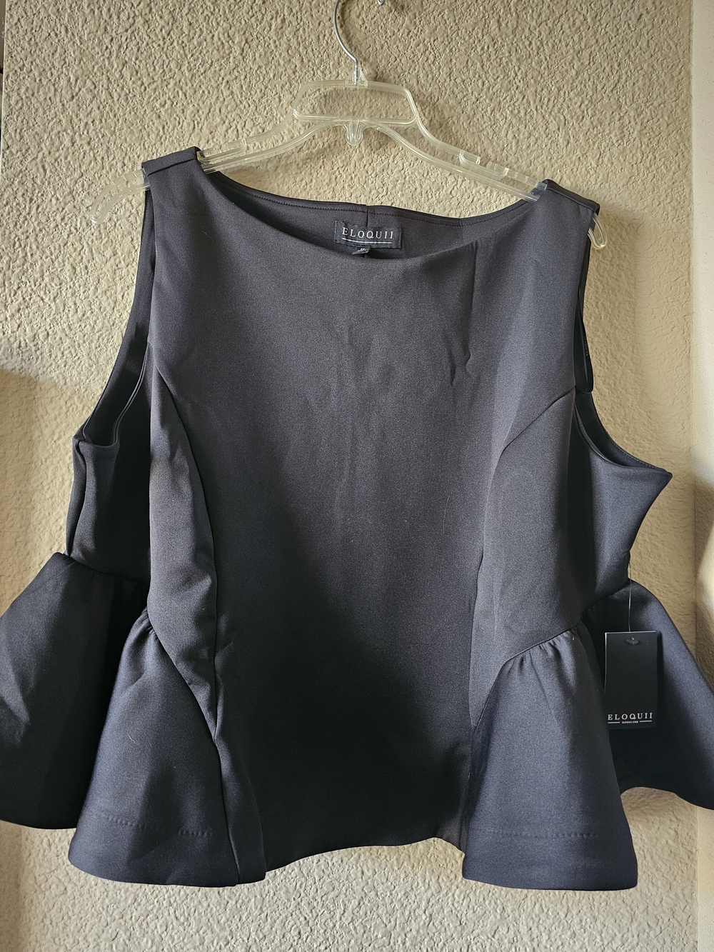 Eloquii Black Peplum Blouse